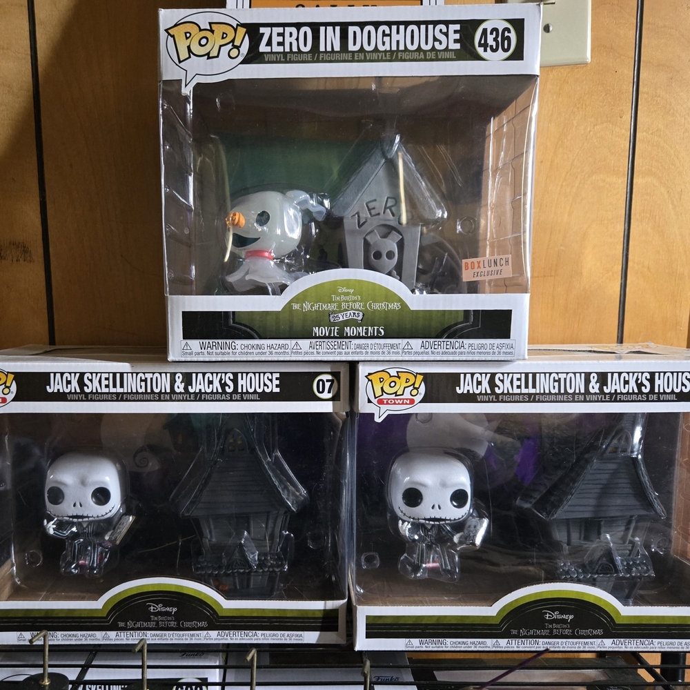 Funko Pop Zero and Jack Skellington Figures